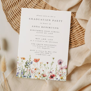 Summer Wildflower Graduation Party Invitation