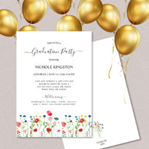 Summer Wildflower Graduation Party Invitation