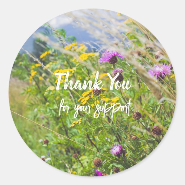 Summer Wildflower Meadow Classic Round Sticker (Front)