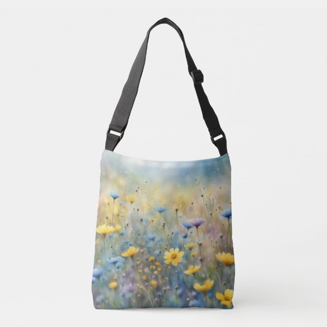 Summer Wildflower Meadow Crossbody Bag (Front)