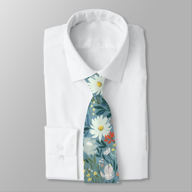 Summer Wildflower Meadow Design Tie (Tied)