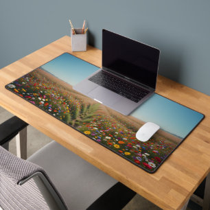 Summer Wildflower Meadow from Overhead Desk Mat