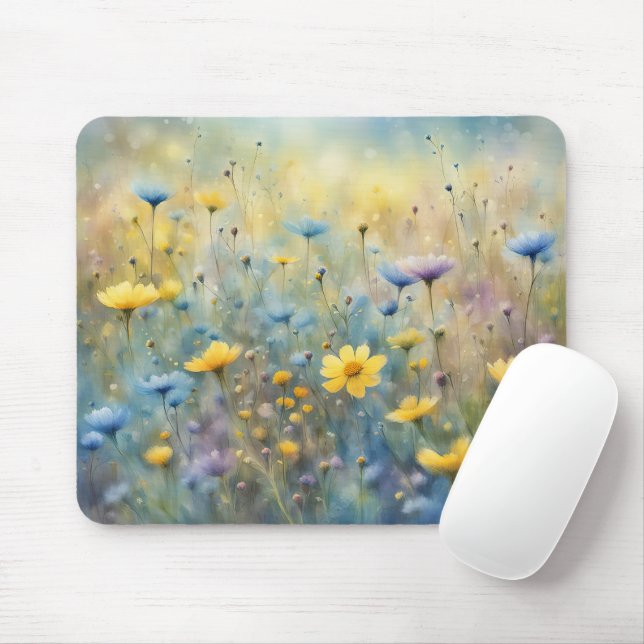 Summer Wildflower Meadow Mouse Pad (With Mouse)