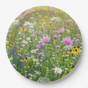 Summer Wildflower Meadow Paper Plate