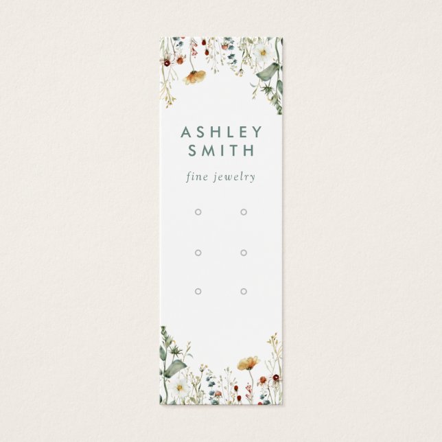 Summer Wildflower Multiple Earring Display Card (Front)