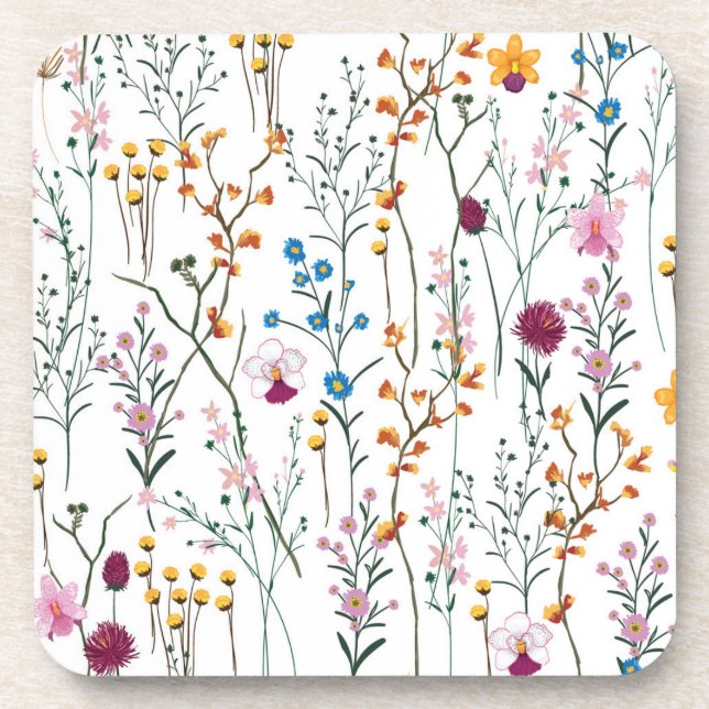 Summer Wildflower Pattern Coaster (Front)
