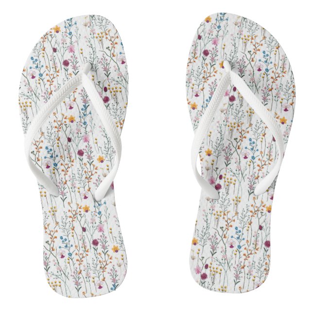 Summer Wildflower Pattern Thongs (Footbed)