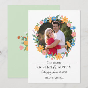 Summer Wildflower Photo Wedding Save the Date