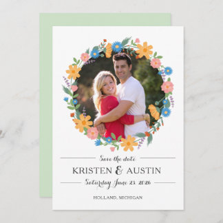 Summer Wildflower Photo Wedding Save the Date