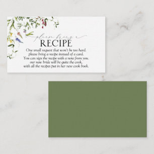 Summer Wildflower Please Bring A Recipe  Enclosure Card