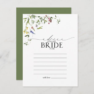 Summer Wildflower Watercolor Advice To The Bride Postcard