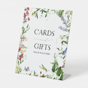 Summer Wildflower Watercolor Bridal Shower Gift Pedestal Sign