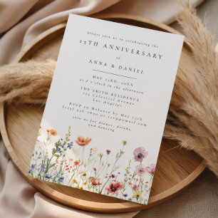 Summer Wildflower Wedding Anniversary Invitation