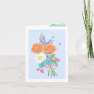 Summer Wildflowers Art Greeting Card Any occasion