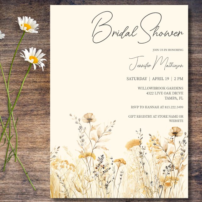 Summer Wildflowers Bridal Shower Invitation (Creator Uploaded)