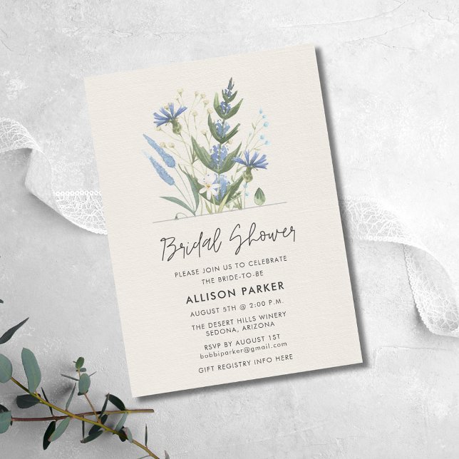 Summer Wildflowers Bridal Shower  Invitation (Summer Wildflowers Bridal Shower Invitation)
