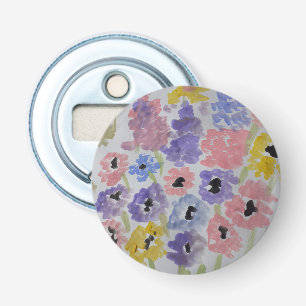Summer Wildflowers Button Bottle Opener