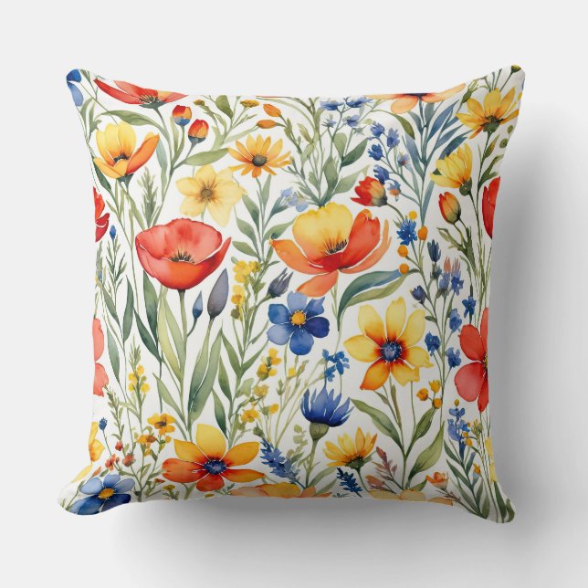 Summer Wildflowers Cushion (Front)