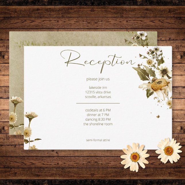 Summer Wildflowers & Daisies Reception Wedding Enclosure Card (Summer Wildflowers & Daisies Reception Wedding Enclosure Card)