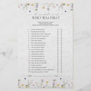 Summer Wildflowers He Said She Said Shower Game