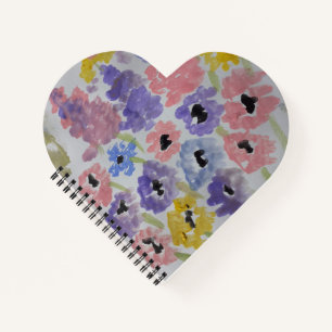 Summer Wildflowers Heart Notebook