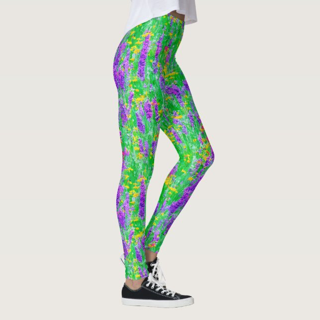 Summer Wildflowers in a Green Field Leggings (Right)