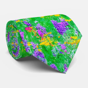 Summer Wildflowers in a Green Field Tie