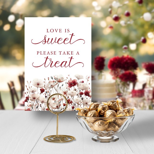 Summer Wildflowers Love is Sweet Favour Sign Invitation (Summer Wildflowers Love is Sweet Favor Sign)