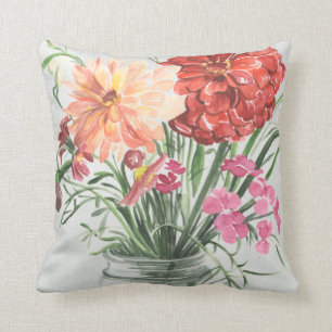 Summer Wildflowers - Pinks & Reds Cushion