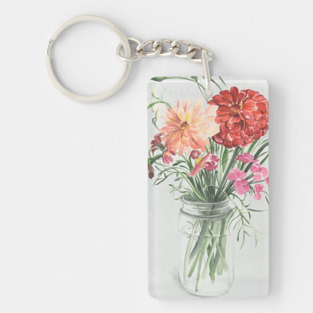 Summer Wildflowers - Pinks & Reds Key Ring (Front)