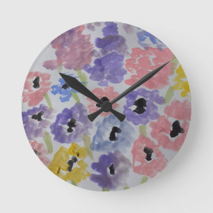 Summer Wildflowers Round Clock