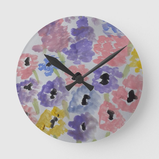 Summer Wildflowers Round Clock (Front)