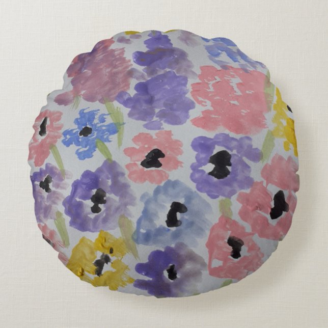 Summer Wildflowers  Round Cushion (Front)