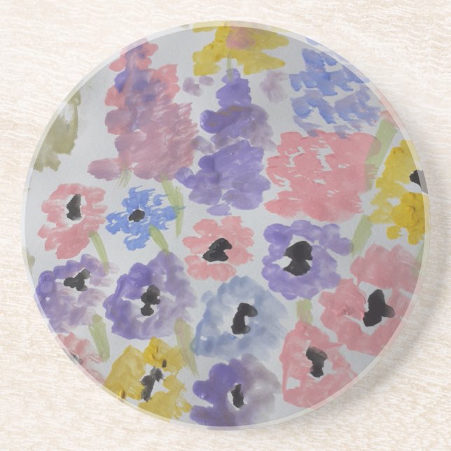 Summer Wildflowers Sandstone Coaster (Front)