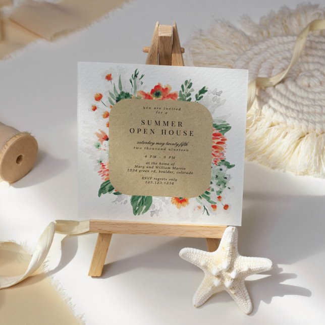 Summer Wildflowers Square Open House Invitation (Creator Uploaded)