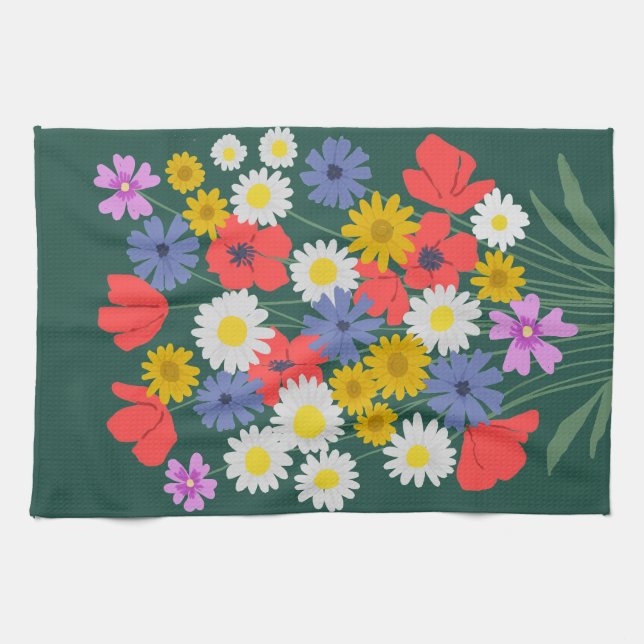 Summer Wildflowers Tea Towel (Horizontal)