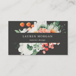 summer wildflowers watercolor business card