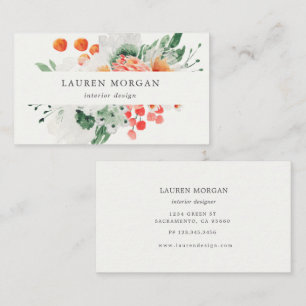 summer wildflowers watercolor business card