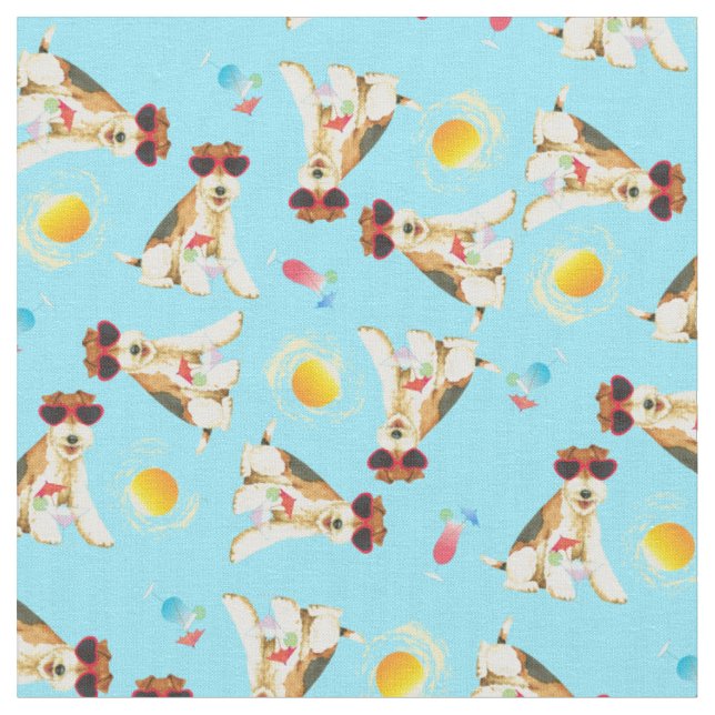Summer Wire Fox Terrier Fabric (Close Up)