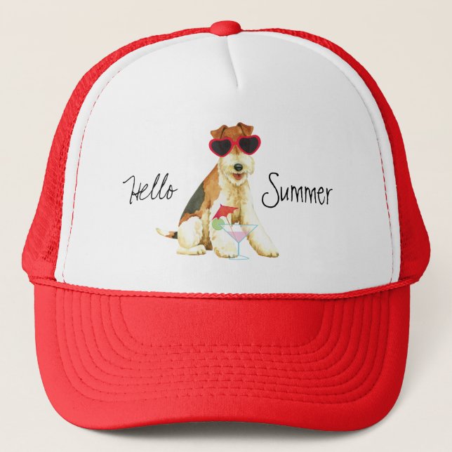 Summer Wire Fox Terrier Trucker Hat (Front)