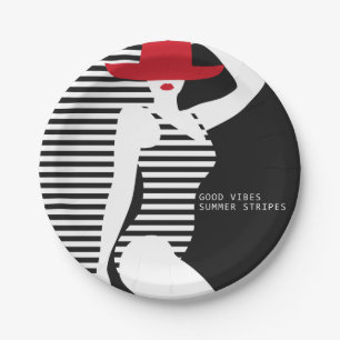 Summer Woman paper plates