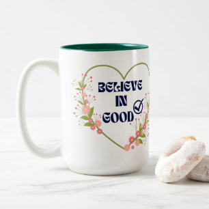 Summer Women's Floral Heart  Quote B I G Clothing Two-Tone Coffee Mug