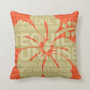 Summer Words Cocktails and Hibiscus Pillows