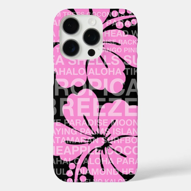 Summer Words Hawaiian Hibiscus Pink Case-Mate iPhone Case (Back)