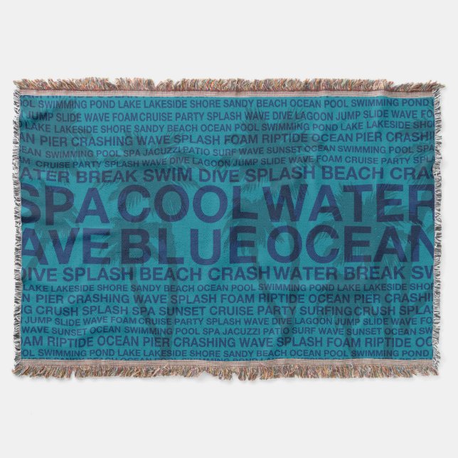 Summer Words Poolside and Palm Tree Blanket (Front)