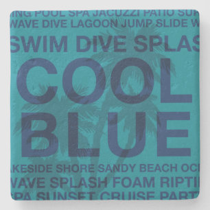 Summer Words Poolside & Palm Tree Tiki Bar Coaster