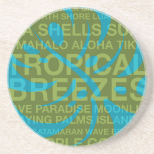 Summer Words Tropical and Monstera Leaf Coasters