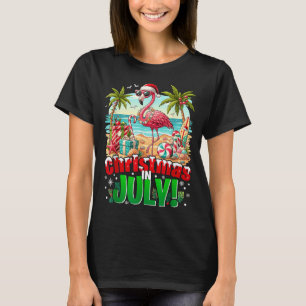 Summer Xmas Hawaiian Trocal Beach Flamingo Women T-Shirt