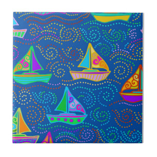 Summer Yachting Ceramic Tile