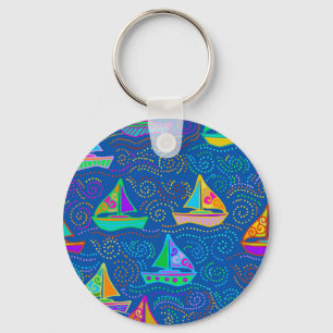 Summer Yachting Key Ring